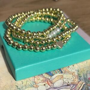 Gold Beaded Bracelet Set (4)